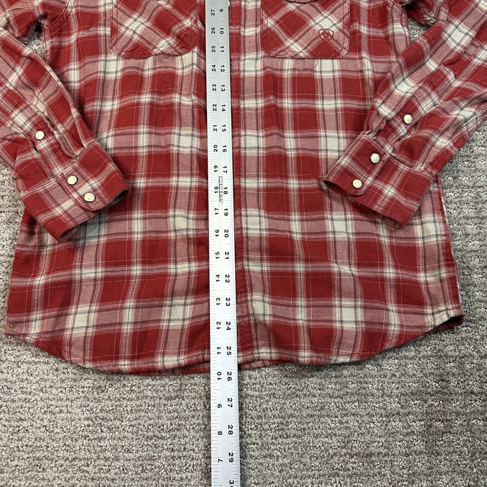 Ariat Mens Holton Retro Fit Red Plaid Snap Front Western Shirt 10046289 S - Picture 6 of 8